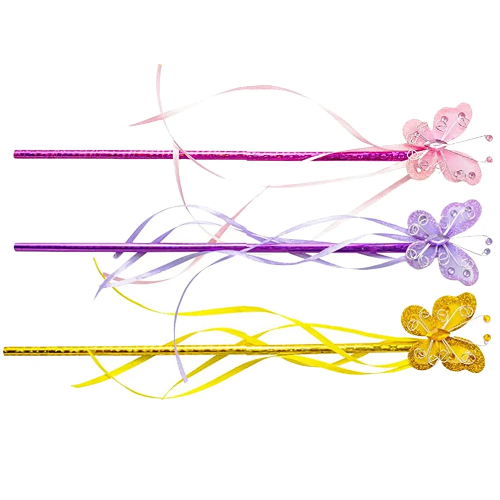

3pcs Party Delicate Girl Fairy Wands Fairy Wand Kids Fairy Wands Fairy Sticks Kids Wand Costume Prop