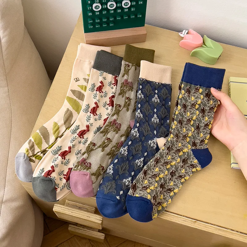 

New cartoon women's socks sweet tube socks ins all-match cotton socks