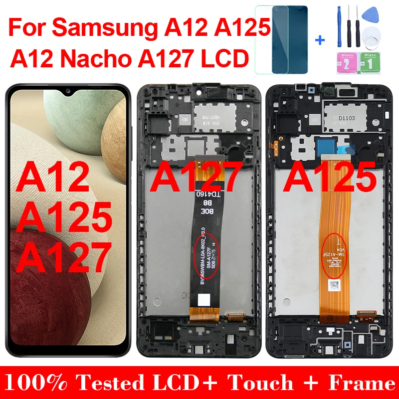 

Оригинальный лы-дисплей 6,5 дюйма 6,5 дюйма A12 для Samsung Galaxy A12, A125, A127, A127F, A127M, сенсорный экран, дигитайзер в сборе, запасные части