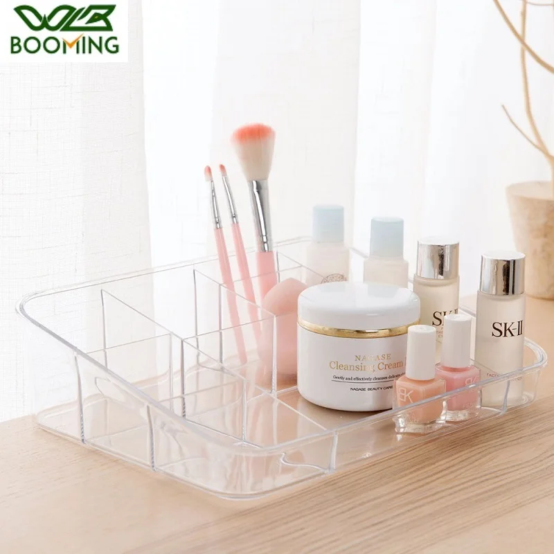 

WBBOOMING прозрачная многокамерная коробка для хранения туалетный столик косметическая коробка для хранения офисный стол пластиковые макияжн...