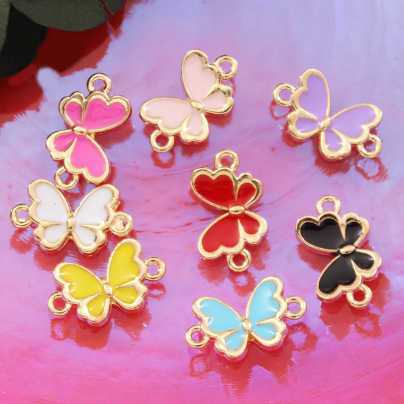 

20pcs/Lot Animal Butterfly Enamel Charms for Jewelry Making Connector Pendants Necklaces Cute Earrings DIY Handmade Accessories