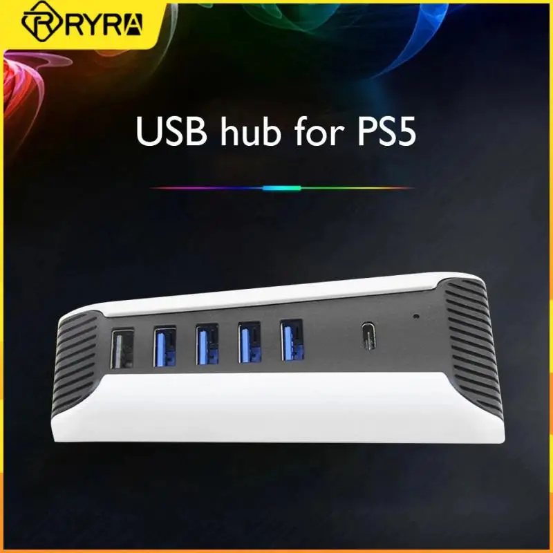 

RYRA Multi Ports USB Hub for PS5 1 to 5 USB3.0 Console Import Splitter Expander Adapter Digital Edition Support multiple devices