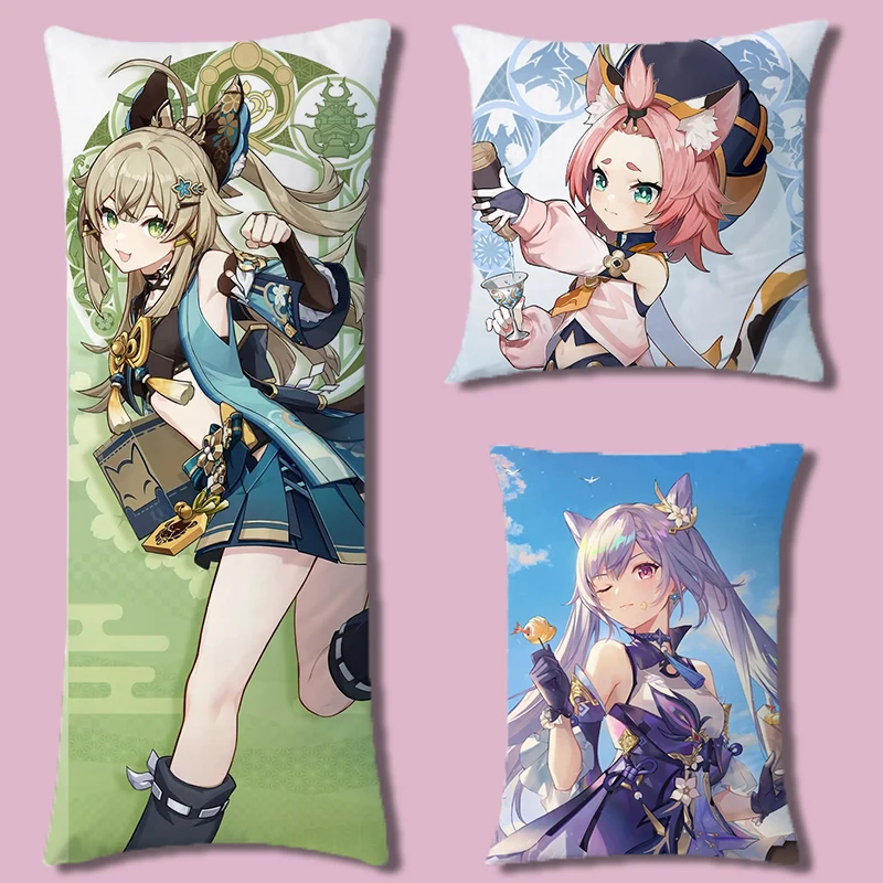 

Japanese Anime Genshin Impact Cat Ear Kirara Sexy Dakimakura Hugging Body Pillow Case Otaku Male Pillow Cushion Cover Bedding HY