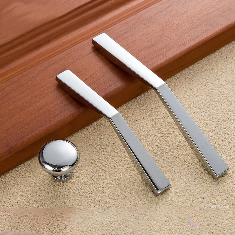 

1Pc Modern Slide Cabinet Pulls Simple Kitchen Handle Black Drawer Knobs Chrome Cabinet Knobs Furniture Handles Door Drawer Knobs