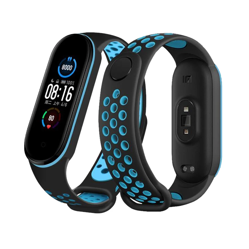 10шт/уп Ремешок Mi Band 5 6 Браслет На Запястье Спортивный Дышащий Силиконовый Ремень для Ремешков Xiaomi Watchband on.