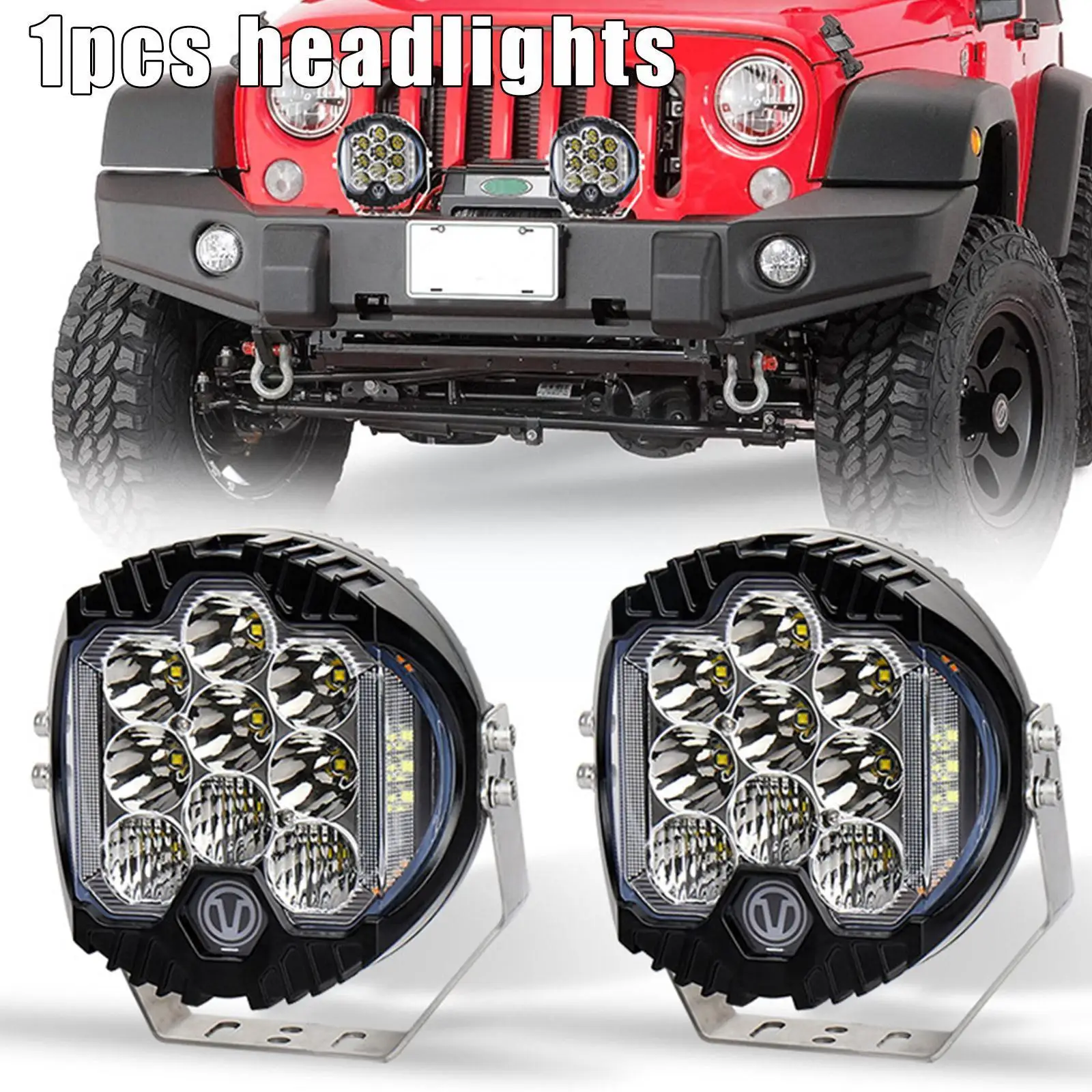 

7 Inch Led Driving Light 90W Yellow 3000K Off Road Led Waterproof 4x4 4 Runner Led Light Bars For Nissan SUV W9K0