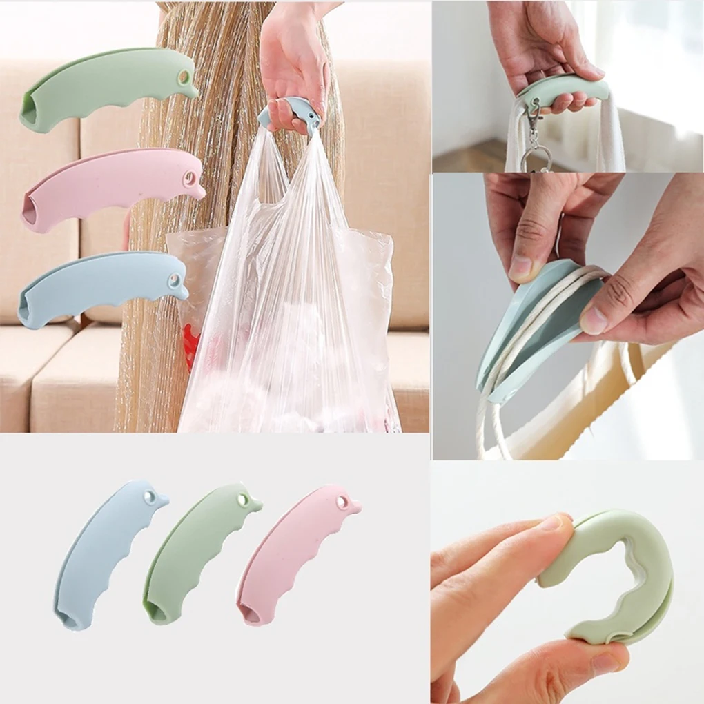 

1pc Grocery Shopping Bag Silicone Lifting Holder Handle Grip Easy Carrying Tool Non-slip Grooves Surface Carrier