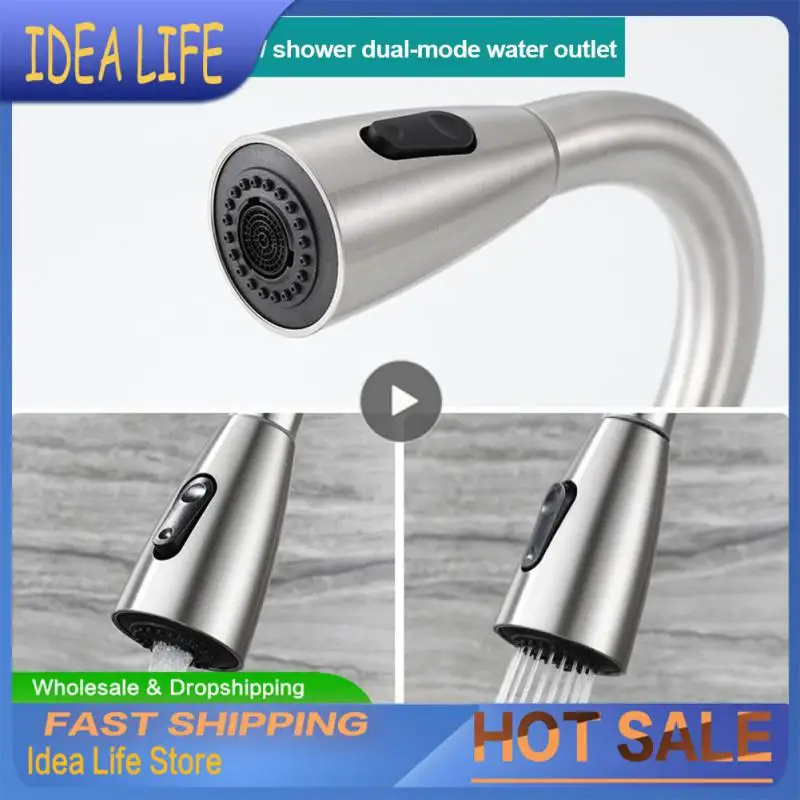 

Kitchen Faucets Brushed Nickel Pull Out Kitchen Sink Water Tap Mixer 360 Rotation Stream Sprayer Head Hot Cold Taps For kitchen