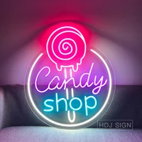 Lollipop Candy Shop Neon Sign Shop Store Wall Decor Led Light for Party Bedroom Wall Hanging Neon Lights Custom Store Signage