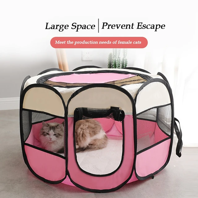Portable Folding Pet Tent Dog House Octagonal Cage For Cat Tent Playpen Puppy Kennel Easy Operation Fence Outdoor Big Dogs House 2