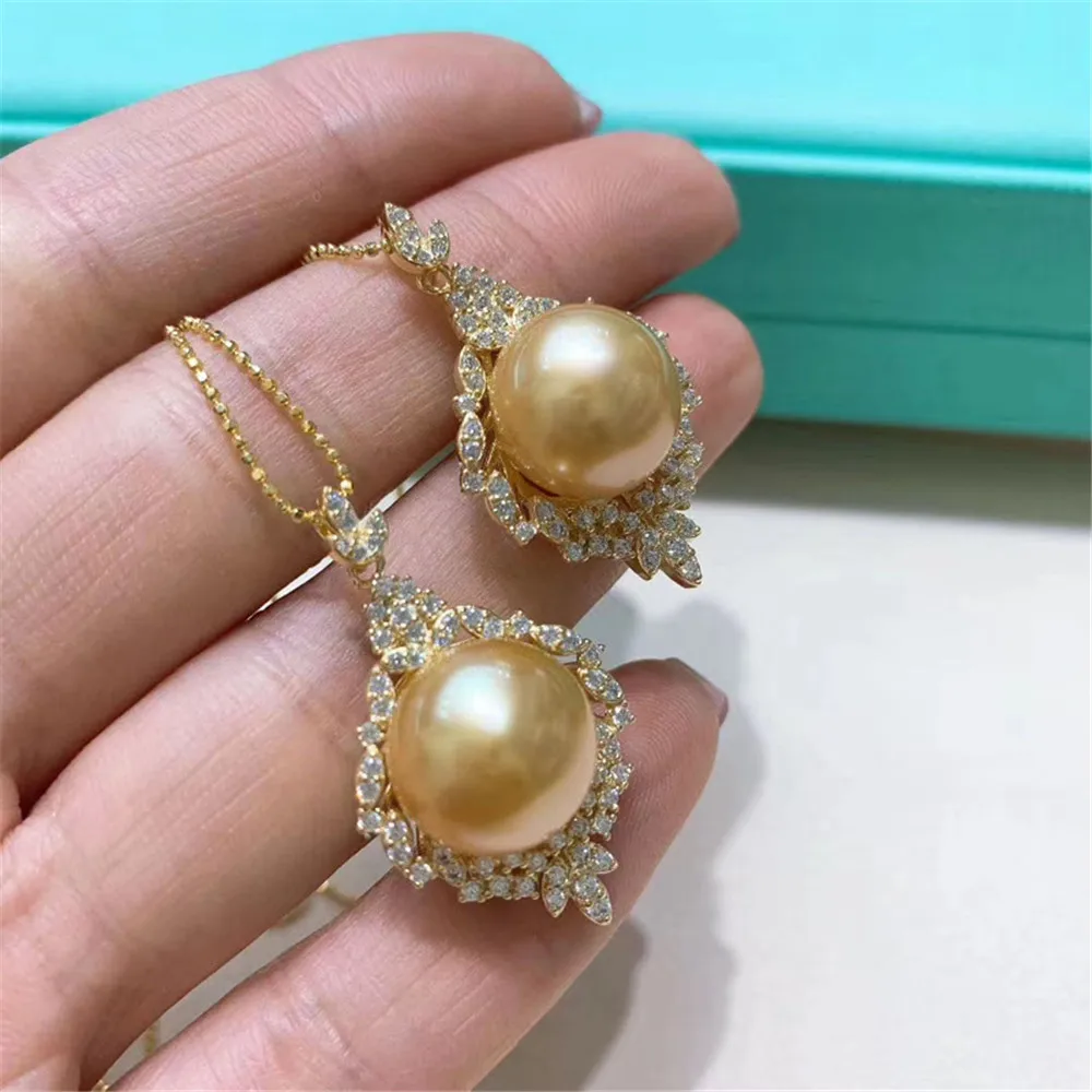 S925 Sterling Silver Pearl Pendant Settings Blank/Base For DIY Pendant Jewelry Making Accessories Suitable for 9-11mm Bead