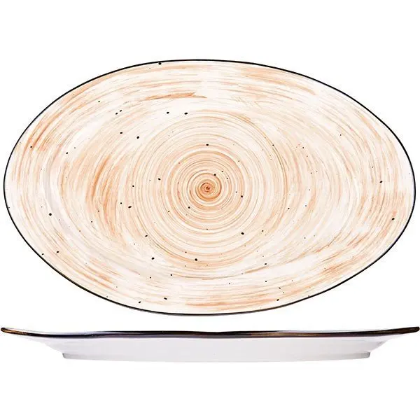 Dish Oval &quotpastoral&quot 32.5x20 cm orange Kunstwerk 3022474 | Specialty Plates