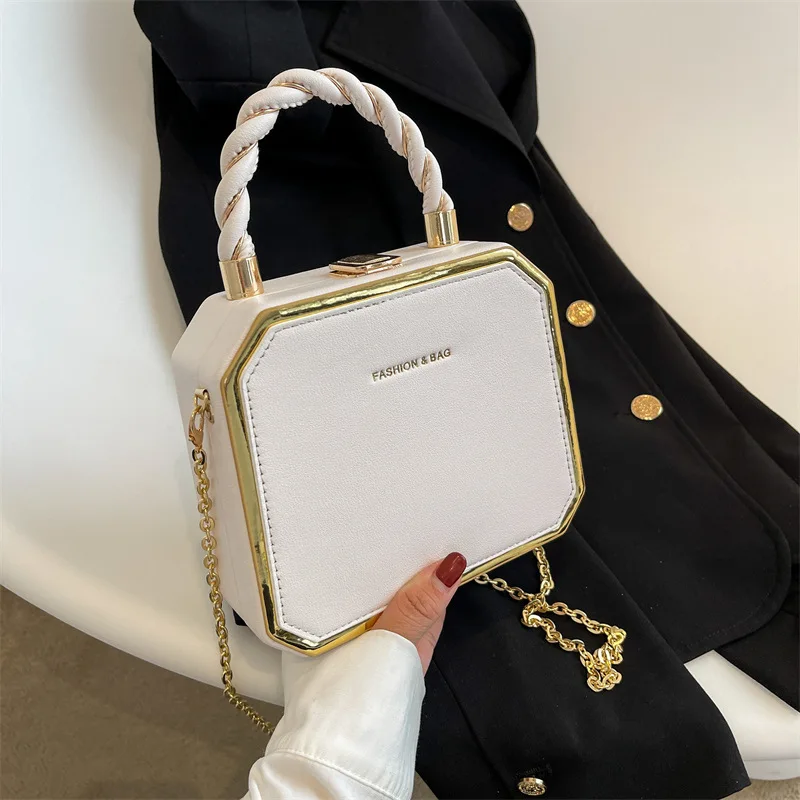 

Luxury Pu Leather Women Handbags High Quality Ladies Chain Shoulder Bag Fashion Designer Female Box Crossbody Messenger Bag New