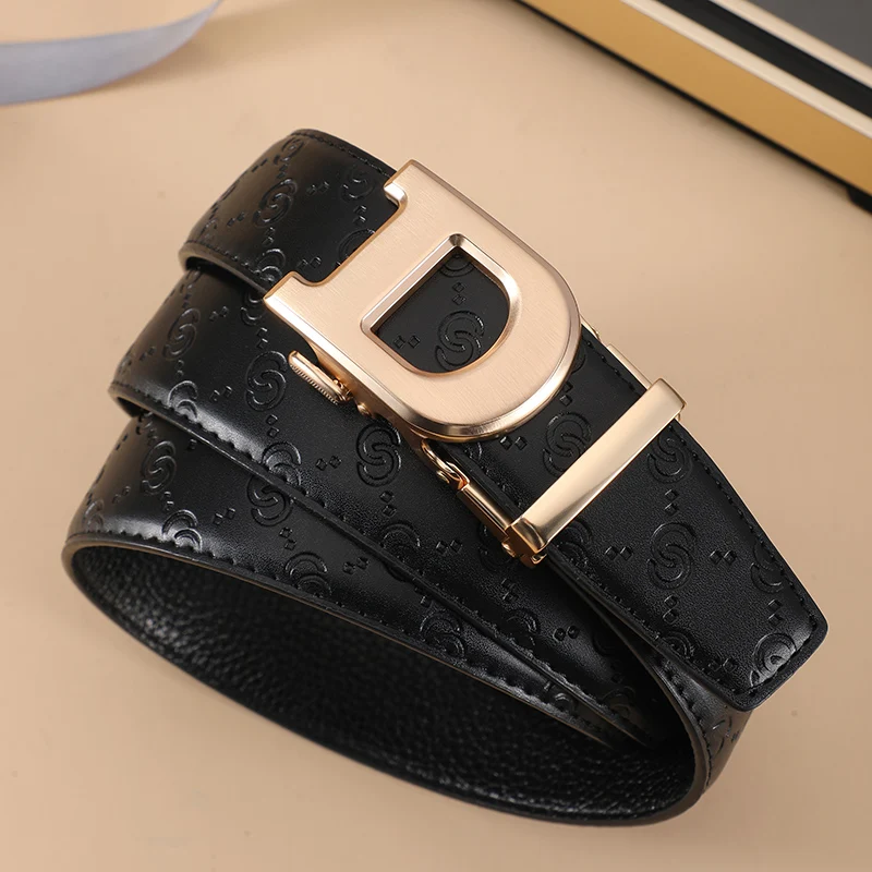 2023 New High Quality Women's Fashion Genuine Leather Belt Designer Buckle Luxury Men Belts Business Automatic D Buckle Belts