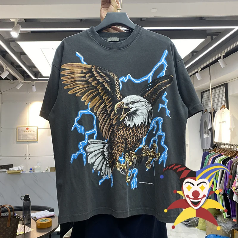

T-shirt RHUDE Men Women Best Quality T Shirt Lightning Rhude Eagle Tee Tops Short Sleeve t shirt men