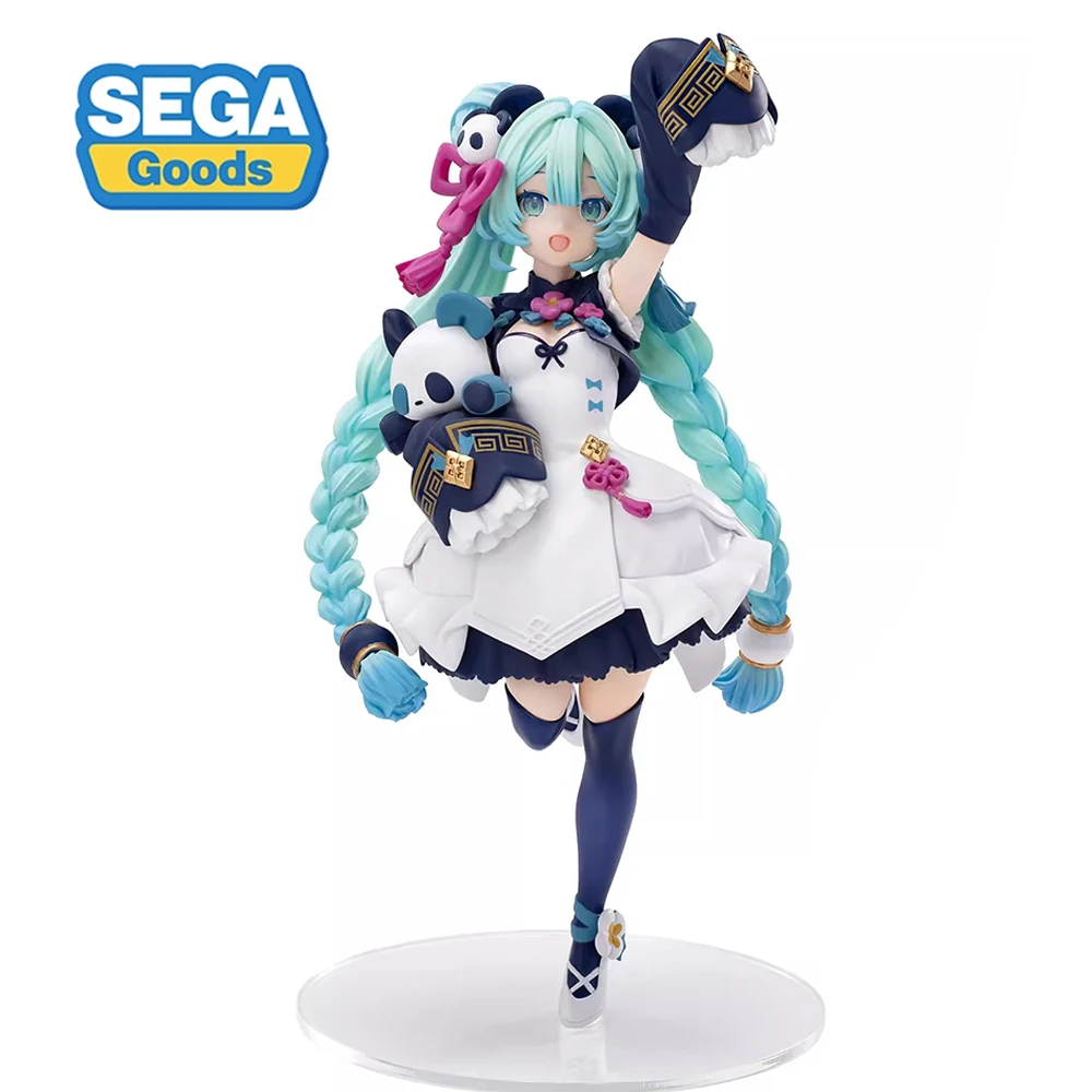 

Original SEGA Luminasta Hatsune Miku Modern China National Fashion Panda Kawaii Dolls Anime Figure Model Collectible Toys 18Cm