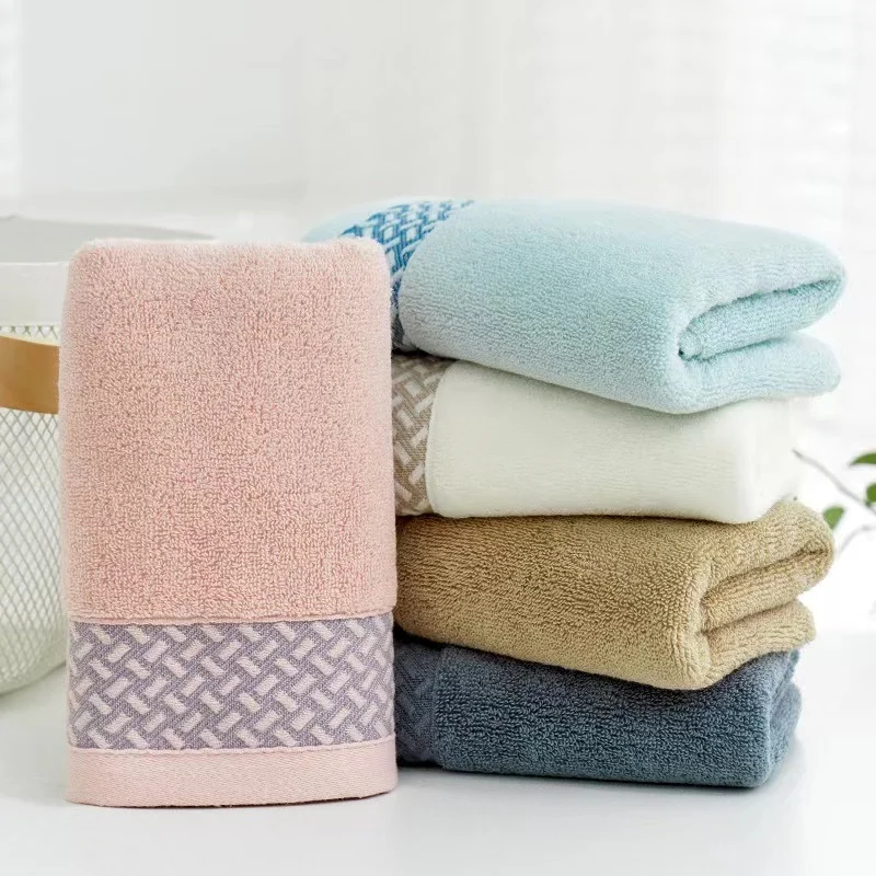 

100% Cotton 34*74cm Face Towel Absorbent Pure Hand Face Cleaning Hair Shower Microfiber Towels Bathroom Home Hotel for Adults