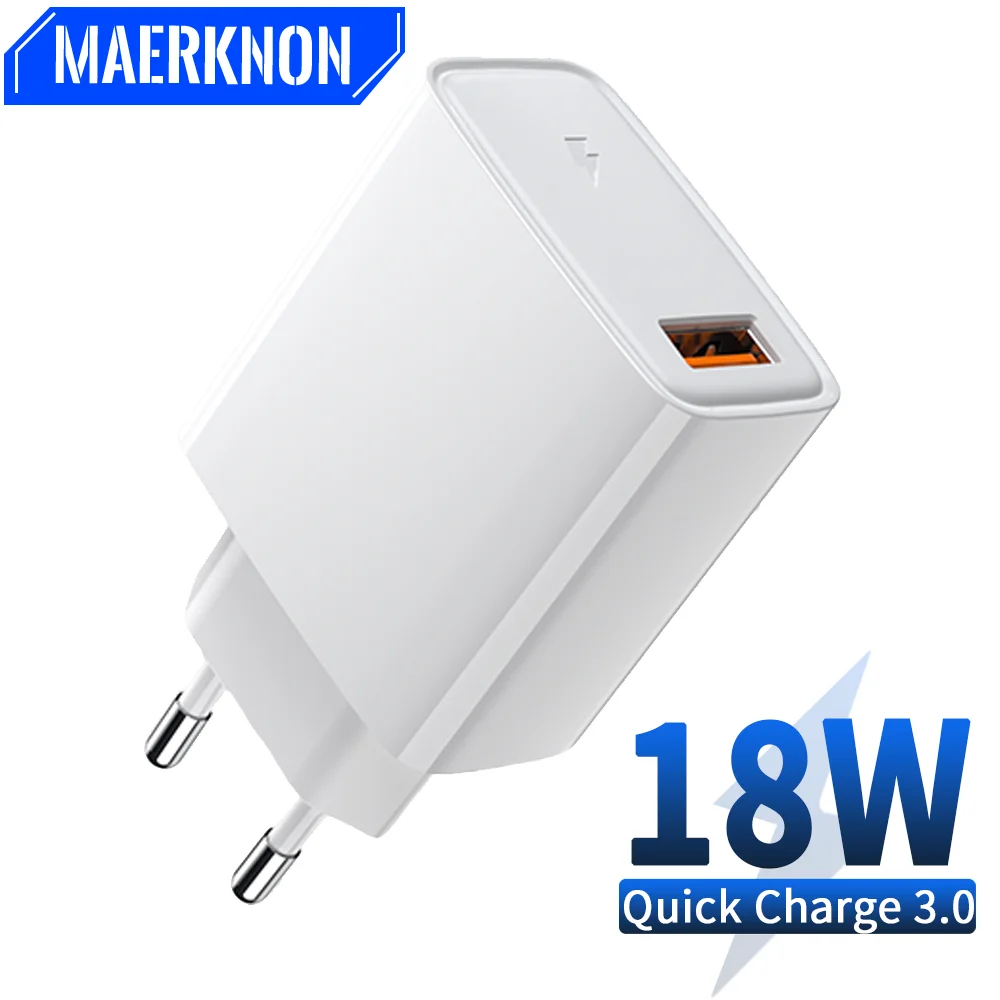 

18W USB Charger Quick Charge 3.0 Wall Charging Adapter Travel Mobile Phone Charger Fast Charging Adapter For iPhone Samsung POCO