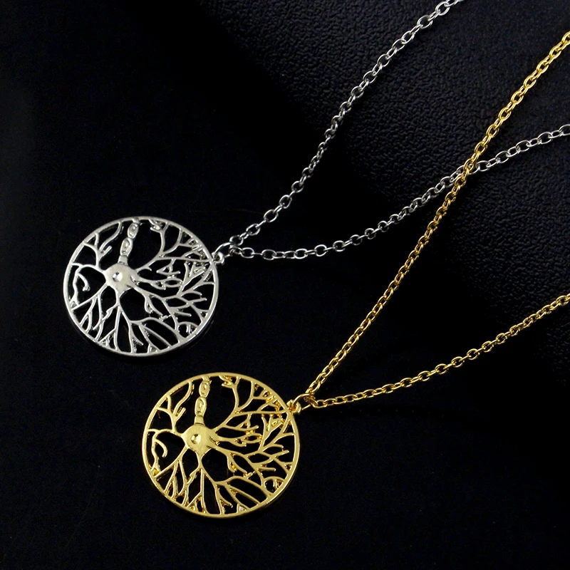 Новые ожерелья с мозговыми клетками и неуроном в круге, ожерелья с мотивом жизненной психологии, драгоценности