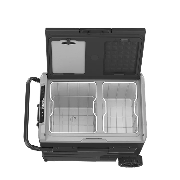 Refrigerator Detachable Battery Camping Car Fridge With Rod Wheel Truck Rv