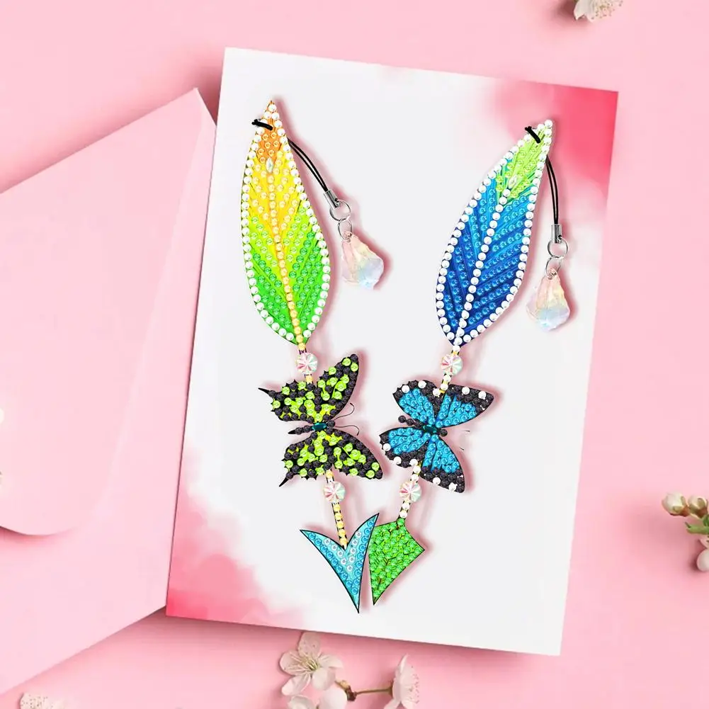 

NEW 6pcs Diy Diamond Painting Bookmark Feather Butterfly Pattern Handicraft Decoration For Beginners Lovers