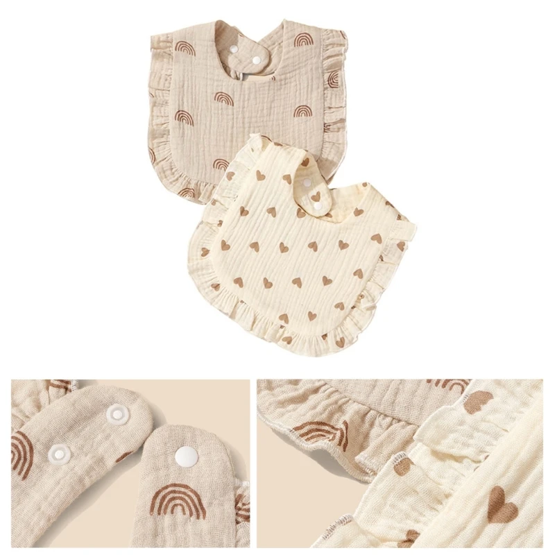 

2PCS Saliva Towel Cartoon Print Baby Feeding Bib for Newborn Soft Drooling Bibs