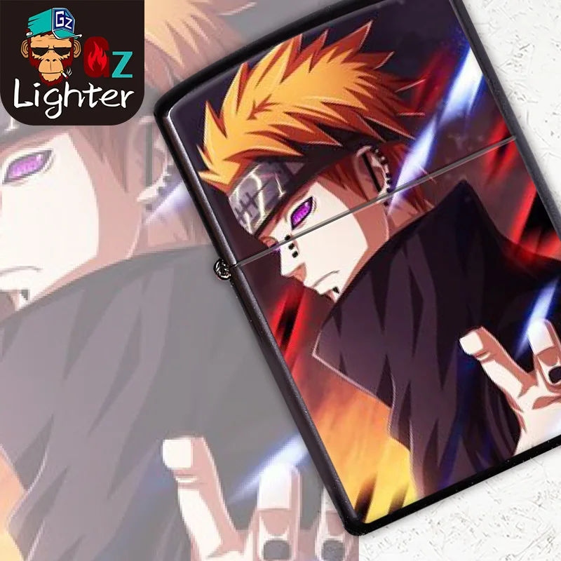 

Шлифовальный круг серии Naruto, металлическая зажигалка, креативный подарок, зажигалка для сигарет с анимацией для отправки друзьям