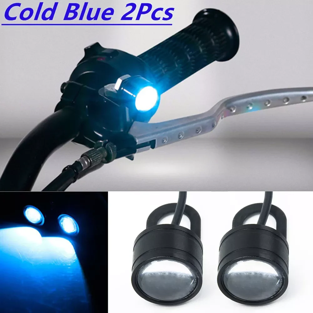 

2pcs Motorcycle Spotlight Ice Blue Lens LED Headlight Daytime Running Light 5630 3 SMD LED With Lens LED Lights