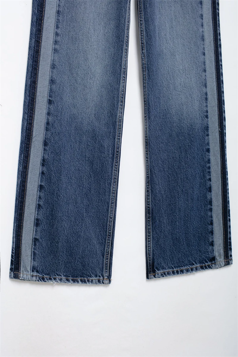 Женские Джинсы TRAF Широкие Брюки Свободный Крой Повседневные Джинсовые С