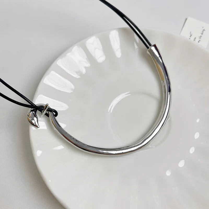 Модный Большой U-образный массивный чокер ожерелье металлическая подвеска