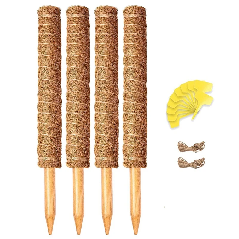 

LBER Reusable Moss Pole For Climbing Plants,4PCS Coir Totem Pole Moss Stick For Indoor Potted Plants Support