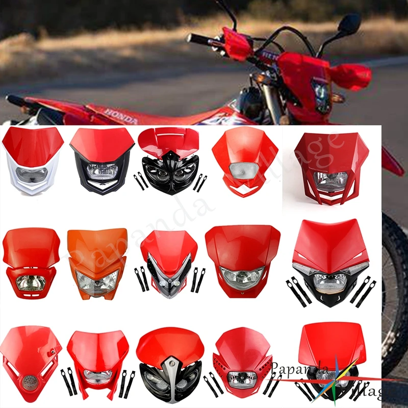 

For Honda CRF450 CRF300 CRF250 CRF230 CRF125 CRF150 CRF XR CR 650 Red Motocross Lamp Off Road Bulb & LED Head Lights Head Lamp