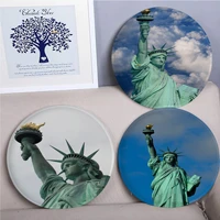 statue of liberty round chair mat soft pad seat cushion for dining patio home office indoor outdoor garden sofa decor tatami