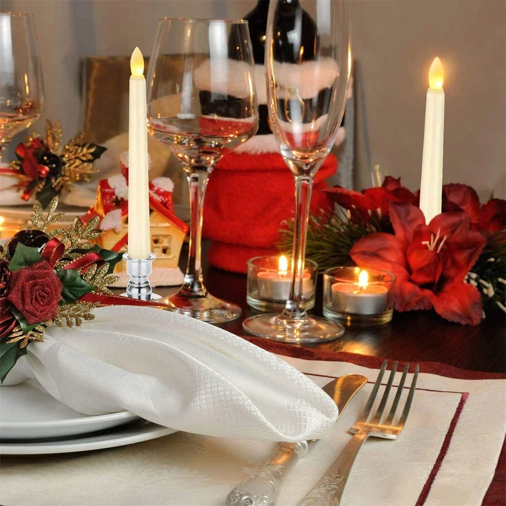 6 шт./набор беспламенные Свечи с подсвечником