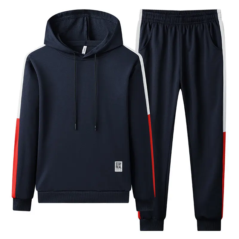 

New Hooded Tracksuit Men Solid Color Leisure Slim Fit 2-piece-Set Including Sweater and Sweatpants