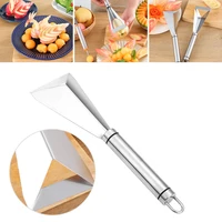 diy stainless fruit carving knife triangular shape vegetable knife slicer fruit platter non slip carving blade kitchen tool