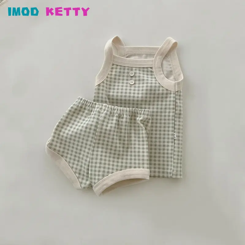 

Летняя майка из двух предметов, топ без рукавов и низ для младенцев, комплекты для маленьких девочек, детская одежда для новорожденных, Детский костюм для группы