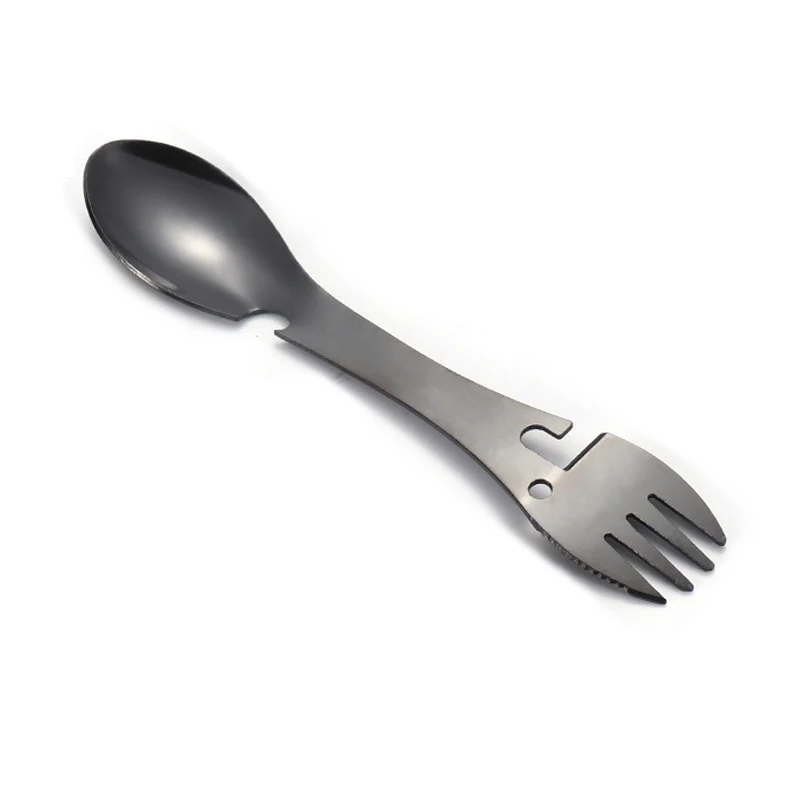 

Outdoor Survival Tool 5 in 1 Camping Multifunctional Utility Fork Knife Spoon Bottle Opener/Can Opener