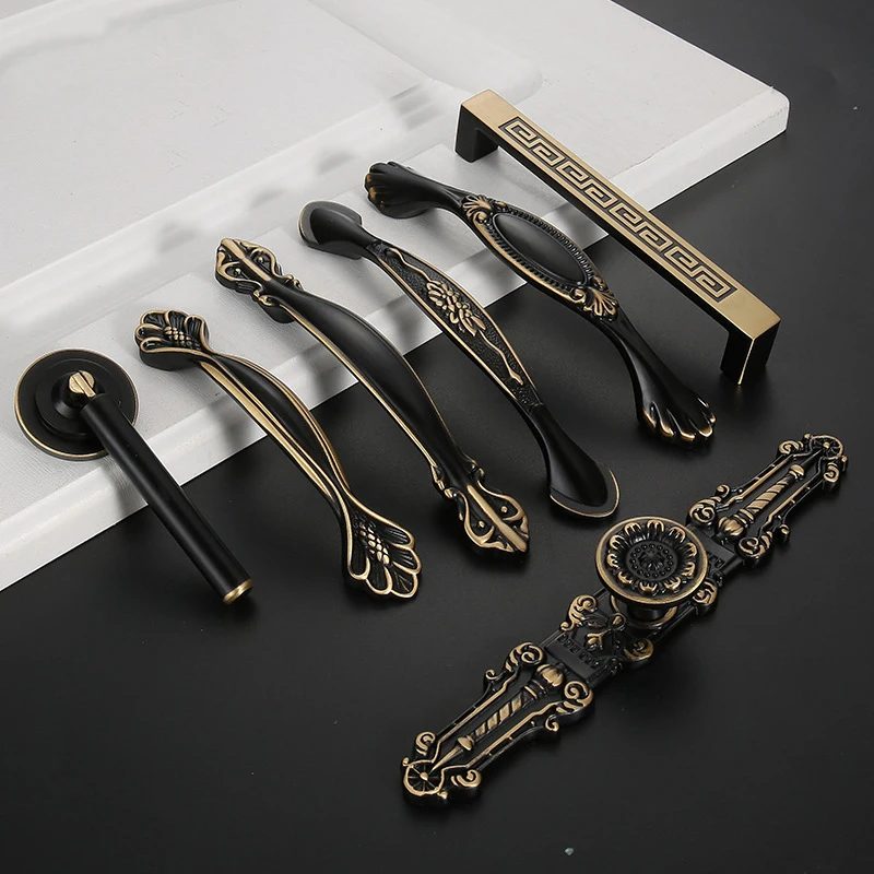 

Мебель для шкафа ручная мебель для кухни Золотая черная дуга дверные ручки для комнаты Современная латунь