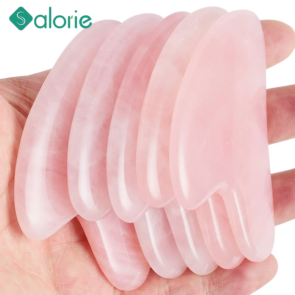 

Природного камня нефрита гуа-Ша массаж доска из розового кварца гуаша пластина нефритовый массажер для лица с напылением из скребки инстру...