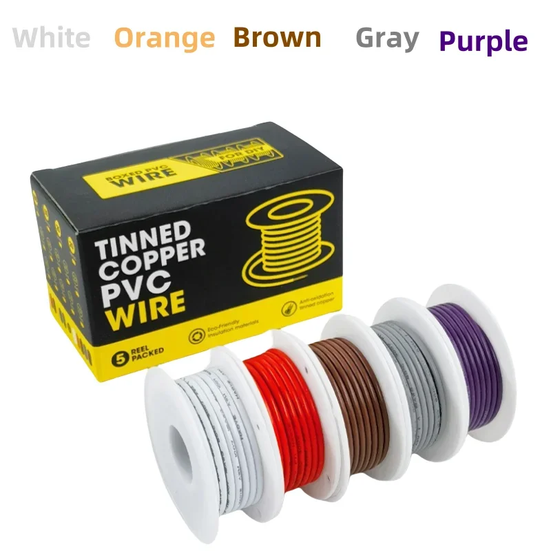

UL1007 ПВХ изоляционный луженый медный кабель набор цветов 30/28/26/24/22/20/18/16 AWG