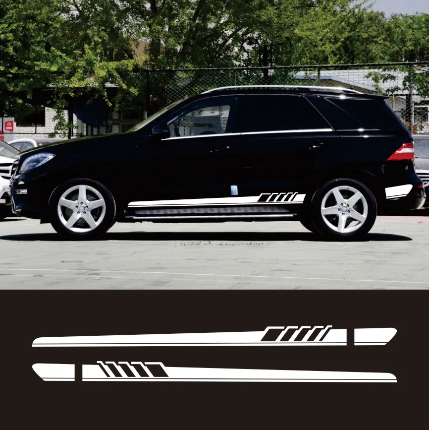 Автомобильные боковые наклейки 2 шт. полосы кузова виниловые для Mercedes Benz ML Class W163