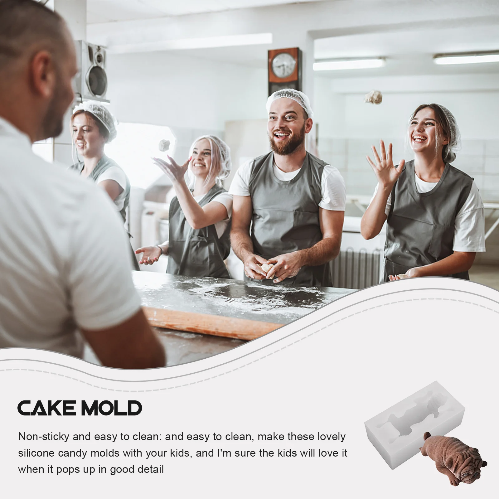 3D Shar Pei силиконовая форма для помадки мопса собака шоколадный мусс торта