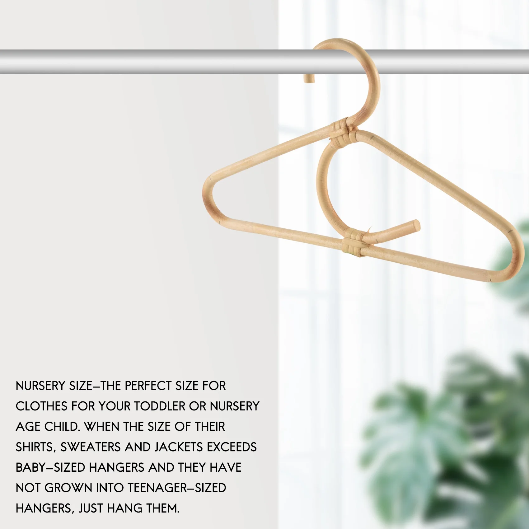 

Rattan Clothes Hanger Style Kids Garments Organizer Rack Children Hanger Kids Room Decoration Hanger for Clothes