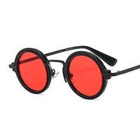 stylish round steampunk sunglasses for men and women retro metal designer punk glasses uv400