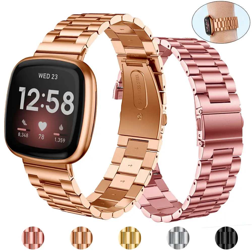 

Stainless Steel Watchband For Fitbit Versa Lite 2 Smart Wristband Metal Replace Bracelet For Fitbit Versa 2 Correa Accessories