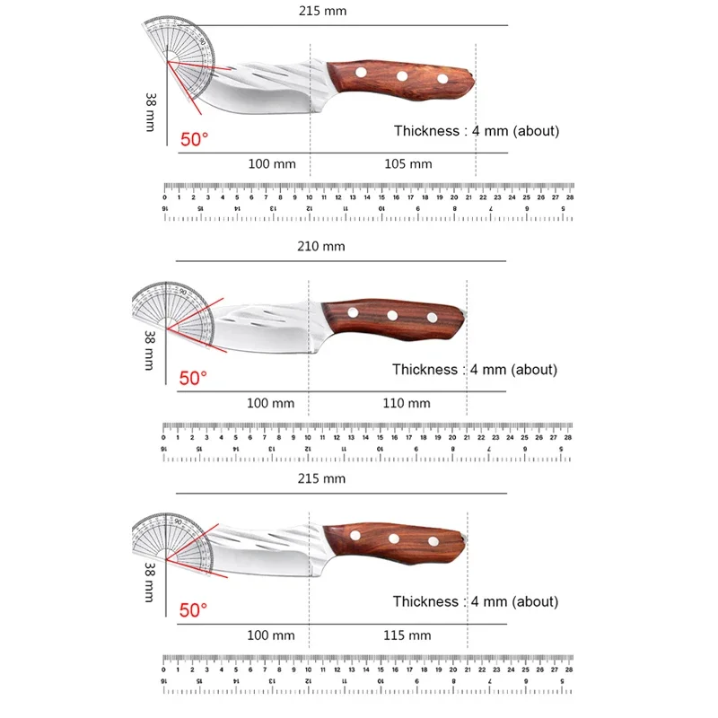 Нож-тесак для мяса кованый нож ручной работы обвалки 5Cr15mov мясные ножи