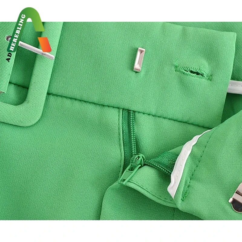 Женские брюки с поясом Adherebling Traf офисные прямые до щиколотки высокой талией и