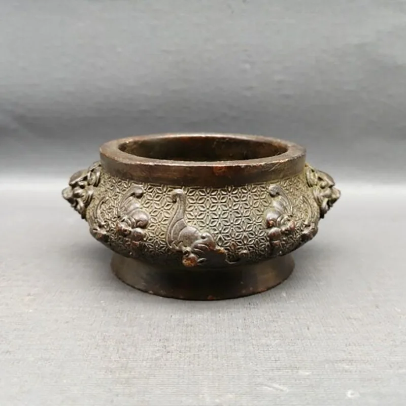 

Exquisite Old Chinese Bronze Copper Handcarved Bat Incense Burner