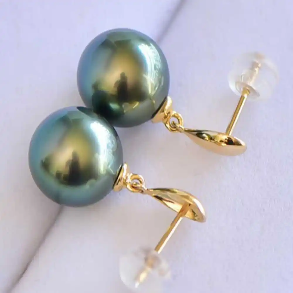 Женские серьги с жемчугом и кристаллами 16 мм